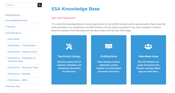 Knowledge Base of the ESA website