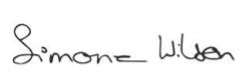 Simone Wilson signature
